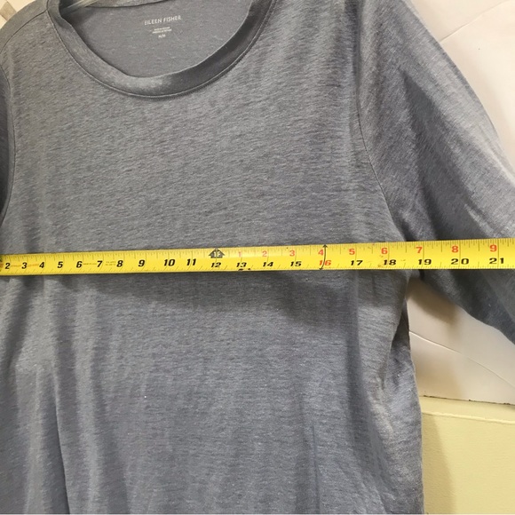 Eileen Fisher Organic Linen Jersey Crew Neck Top T Shirt Knit Sweater Minimalist - Picture 11 of 12